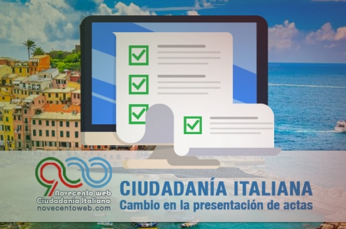 Cambio en la modalidad de presentación de actas de estado civil para tramitar la ciudadanía Italiana